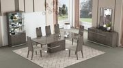 Contemporary gray laquer dining table w/ extension main photo
