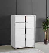 Contemporary sleek stylish white / chrome chest