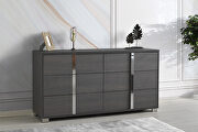 Giulia (Matte Gray) Contemporary sleek stylish gray / chrome dresser