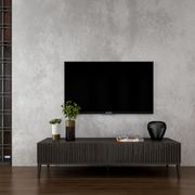 Ultra-contemporary dark espresso solid wood tv unit main photo
