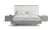Gray glossy ultra-modern platform king bed main photo