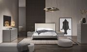 Gray glossy ultra-modern platform bed main photo