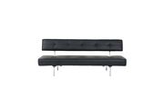 Elegant contemporary black sofa bed w/ tufted seat main photo