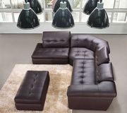 JM397 (Chocolate) LF Italian chocolate leather tufted sectional sofa