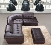 JM397 (Chocolate) RF Italian chocolate leather tufted sectional sofa