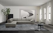 Gray full Italian leather sectional sofa main photo