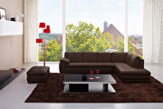 Dark brown full Italian leather sectional sofa main photo