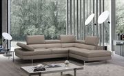 Adjustable armrests compact peanut leather sectional