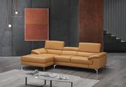 Modern leather sectional sofa w/ adjustable headrests