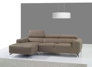 JM978 LF Dark beige Italian leather sectional sofa