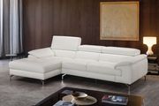 Luxury white leather corner couch main photo