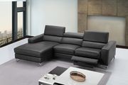 Ariana LF Espresso gray premium leather power recliner sectional