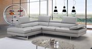 Aurora LF Light gray leather Italian sectional sofa