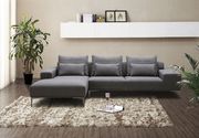 Modern gray fabric low-profile sectional w/ loose pillows main photo