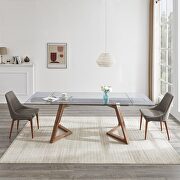 Clear glass top extension dining table main photo