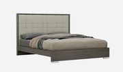 Gray / taupe laquer modern platform king bed main photo