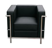 Cour (Black) Black designer chair in leather