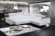 Modern snow white leather sectional main photo
