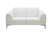 White leather loveseat in ultra-modern style