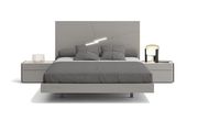 Modern gray finish king bed in minimalistic style main photo