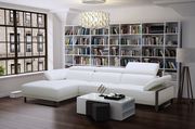 White leather low-profile sectional sofa main photo
