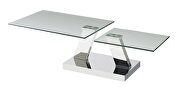 Chrome / glass coffee table w/ rotating top