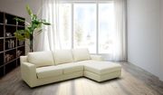 Storage/sleeper beige leather modern sectional sofa
