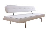 Elegant contemporary white sofa bed w/ tufted seat main photo
