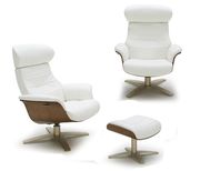 Karma (White) Chaise chair in full thick leather