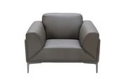 Gray leather contemporary chair main photo