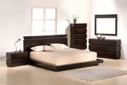 Knotch Queen SET Brown quality wood low-profile 5pcs bed set