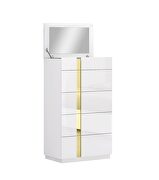 White / gold contemporary glossy chest