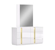 White / gold contemporary glossy dresser