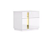 White / gold contemporary glossy nightstand