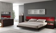 Modern red/wenge high-gloss bed w/ platform main photo