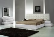 White lacquer high-gloss modern platform bed