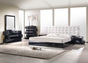 Milan (Black) Queen SET Black lacquer/white high-gloss 5pcs bed set