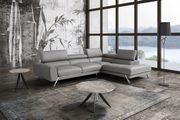 Gray contemporary full leather sectional sofa main photo