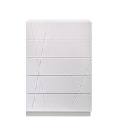 Naples (White) Contemporary high-gloss chest in white
