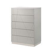 Contemporary high-gloss chest in light gray