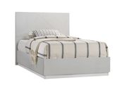 Contemporary high-gloss full bed in light gray main photo