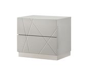 Contemporary high-gloss nightstand in light gray