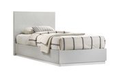 Contemporary high-gloss twin bed in light gray main photo