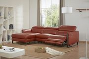 Nina LF Ochre Italian leather recliner sectional sofa