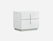 Contemporary style white lacquer nightstand