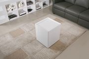White stylish end table w/ inside bar compartment main photo