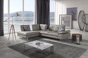 Prive LF Gray Italian leather sectional w/ headrests