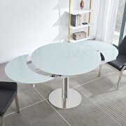 Frosted glass round top glass table w/ extensions main photo