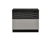 Black and gray lacquer finish nightstand