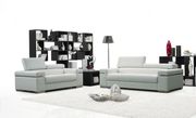 Soho (White) Italian 100% leather couch w/ adjustable headrests
